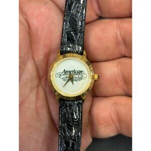 American Black Leather Band Womens Watch!